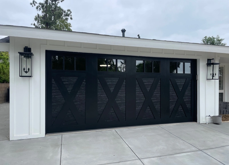 garage featuring two large doors